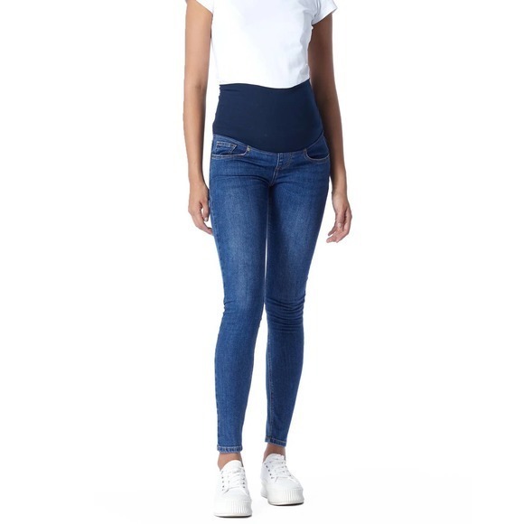 Soon Maternity Heavenly Overbelly Skinny Jeans Blue - Picture 1 of 16